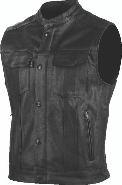 Speed and Strength Band Of Brothers Leather Vest Black - Large - 889578