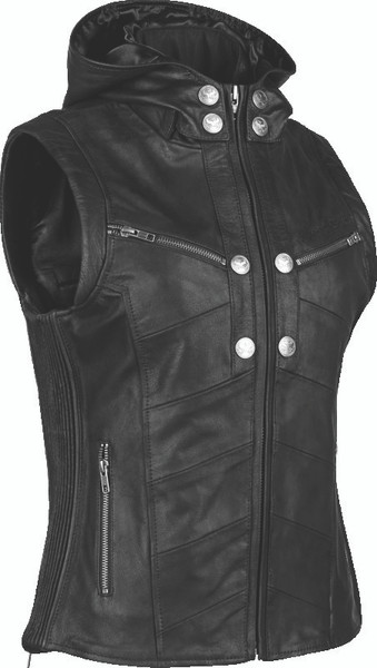 Speed and Strength Hells Belles Leather Vest Womens Black - Small - 889739