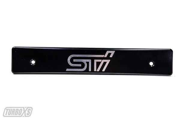 Turbo XS 15-17 Subaru WRX/STi Billet Aluminum License Plate Delete Black Machined STi Logo - WS15-LPD-BLK-STI