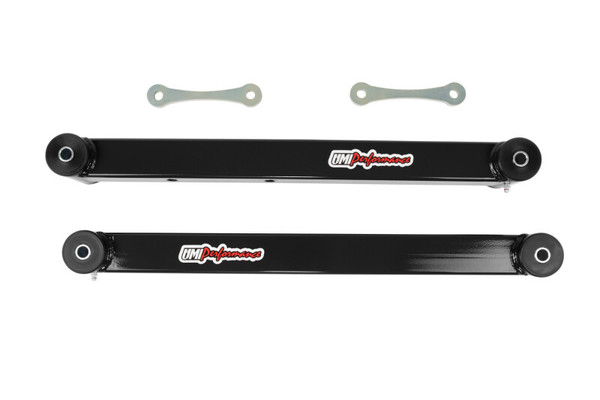 UMI 78-96 GM B-Body Boxed Extended Length Lower Control Arms w/Poly Bushings - Black - 3622-B