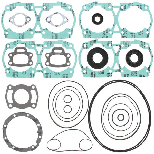 Vertex Pistons 1998/00-01 Challenger Jet Boat Twin Eng 720cc Complete Gasket Kit w/ Seals - 611204