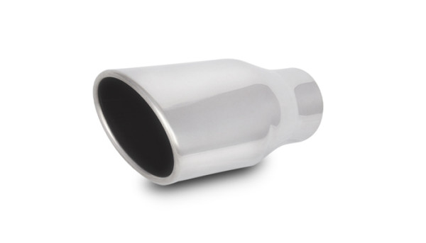 Vibrant 4.5in x 3in Oval SS Exhaust Tip (Single Wall Angle Cut Rolled Edge) - 1406