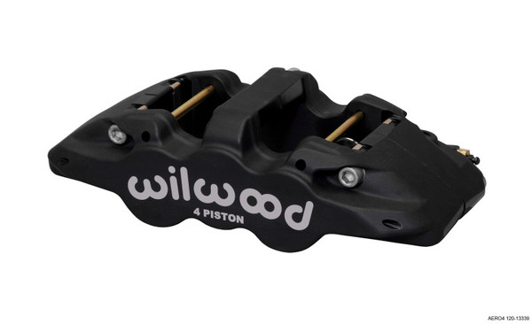 Wilwood Caliper-Aero4 - Black Anodize 1.12/1.12in Pistons 1.25in Disc - 120-13339