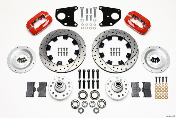 Wilwood Forged Dynalite Front Kit 12.19in Drilled Red 62-72 CDP B & E Body-Drum - 140-9828-DR