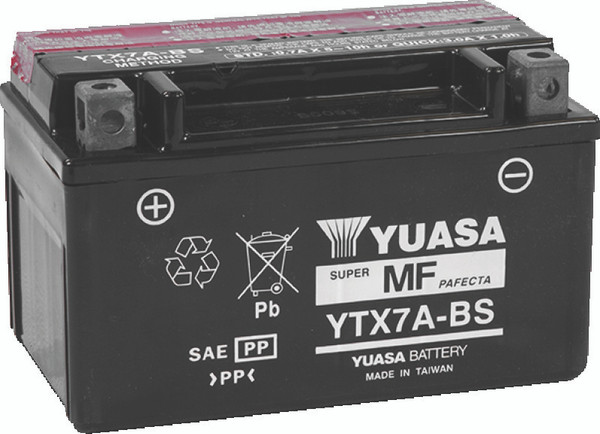 Yuasa YTX7A-BS Maintenance Free AGM 12-Volt Battery w/Bottle - YUAM32X7A
