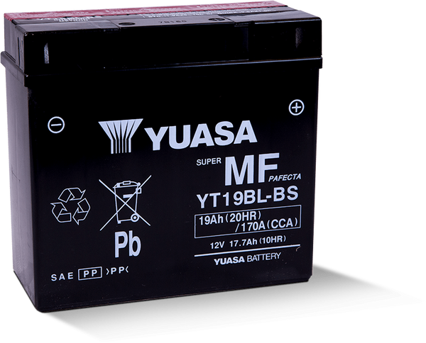 Yuasa YT19BL-BS Maintenance Free AGM 12-Volt Battery w/Bottle - YUAM6219BL