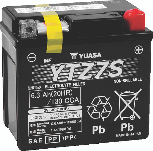 Yuasa YTZ7S Maintenance Free AGM 12-Volt Battery - YUAM727ZS