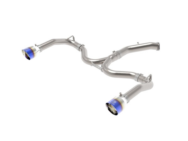 aFe Takeda 20-21 Kia Forte GT 1.6L (t) 3in to 2.5in SS Axle-Back Exhaust System w/ Blue Flame Tips - 49-37037-L