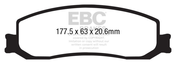 EBC 12 Ford F250 (inc Super Duty) 6.2 (2WD) Ultimax2 Front Brake Pads - UD1631