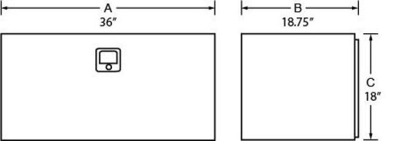 Tradesman Aluminum Underbody Truck Tool Box (36in.) - Brite - 8236T