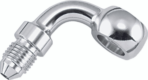 Twin Power Stainless Brake Fitting 3/8 Inch X AN3 90 Degree Banjo Adaptor - 035959