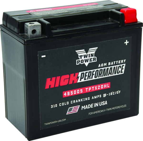 Twin Power YTX-20HL High Performance Battery Replaces H-D 65989-97A Made in USA 310 CCA - 485005