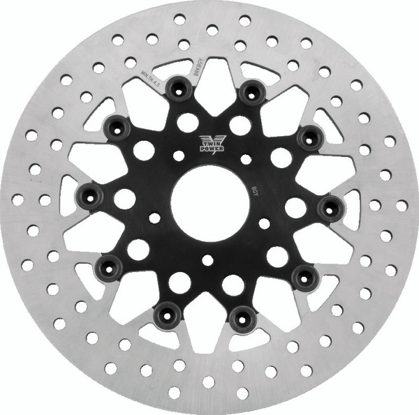 Twin Power 84-17 Big Twin Exc 11.8 and Lug Mount 84-13 XL Front 11.5in Floating Rotor Mesh Black - 666832