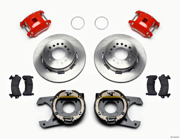 Wilwood D154 P/S Park Brake Kit Red Chevy 12 Bolt 2.75in Off w/ C-Clips - 140-12215-R