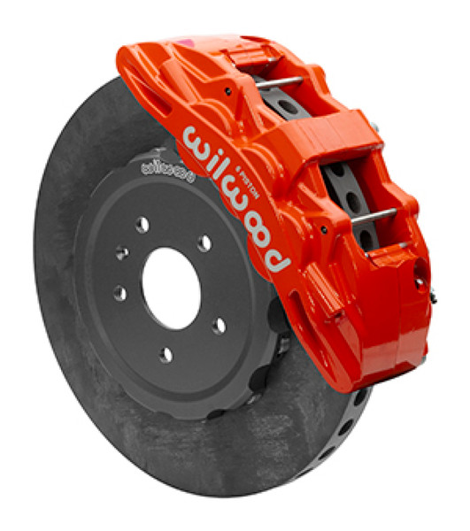 Wilwood SX6R WCCB Carbon-Ceramic Front Brake Kit 15in Plain Face Red 05-13 Chevy Corvette - 140-15312-CSICR