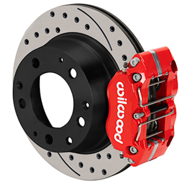 Wilwood 69-83 Porsche 911 Narrow Dynapro-P Radial Rear Brake Kit Red Caliper SRP Drill & Slot Rotor - 140-16680-DR