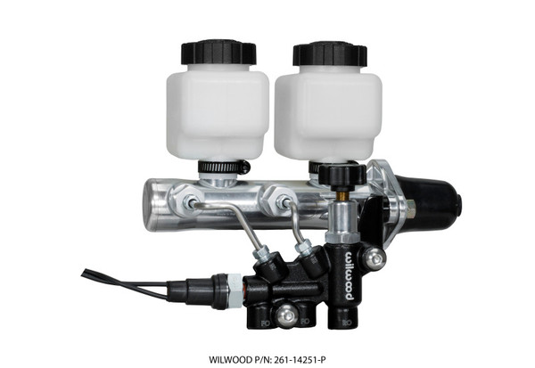 Wilwood Tandem Remote M/C Kit w L/H Bracket & Prop Valve - 1in Bore Ball Burnished - 261-14251-P