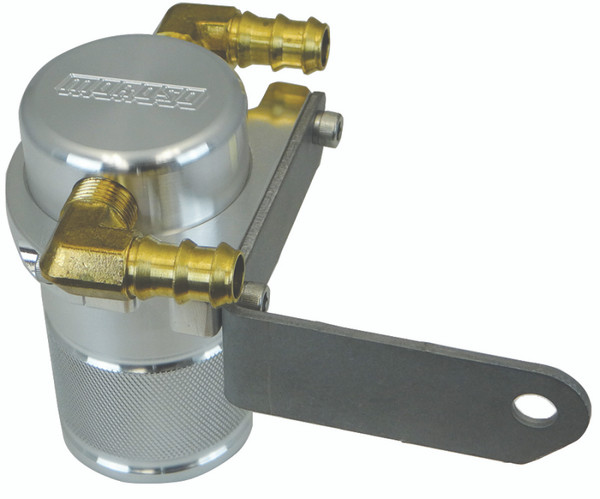 Moroso Dodge Challenger 5.7/6.4L (w/Shaker Hood) Air/Oil Separator Catch Can - Billet Aluminum - 85696