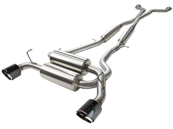 aFe Takeda 2-1/2in 304SS Cat-Back Exhaust Infiniti G37 08-13/Q60 14-15 V6-3.7 w/ Carbon Fiber Tips - 49-36103-C