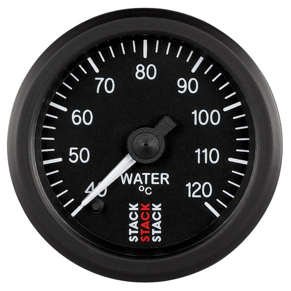 Autometer Stack 52mm 40-120 Deg C 1/8in NPTF Male Pro Stepper Motor Water Temp Gauge - Black - ST3307