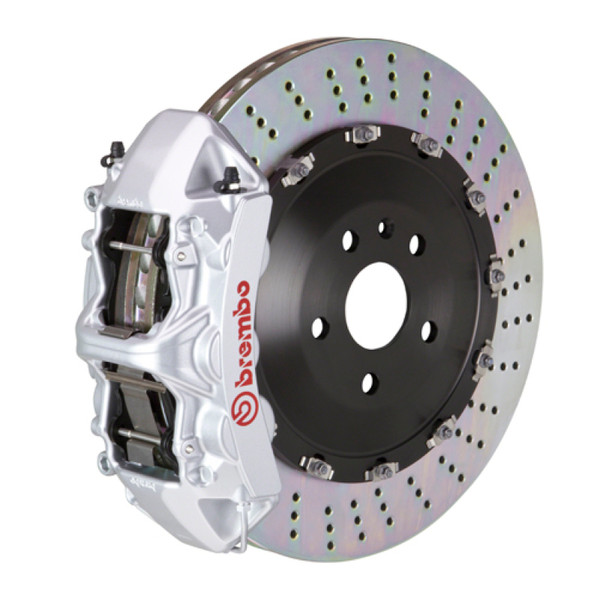 Brembo 01-04 Murcielago (L147) Front GT BBK 6 Piston Cast 405x34 2pc Rotor Drilled-Silver - 1N1.9508A3