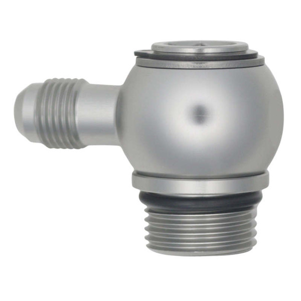 DeatschWerks 10AN ORB Male to 6AN Male Flare Low Profile 90-Degree Swivel - Anodized DW Titanium - 6-02-0420
