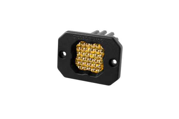 Diode Dynamics Stage Series C1 LED Pod Sport - Yellow Flood Flush ABL Each - DD6473S