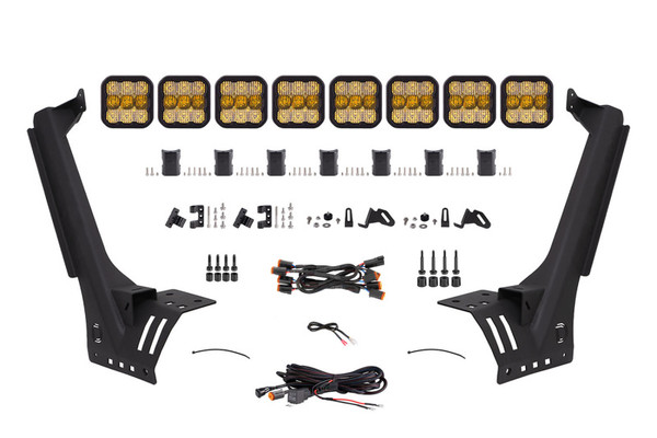 Diode Dynamics Jeep JL SS5 Sport CrossLink Windshield - Yellow Combo Lightbar Kit - DD6822