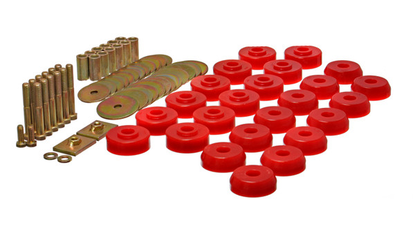 Energy Suspension Chevy 59-64 Belair/Biscayne/Caprice/Impala /59-63 El Camino Red Body Mount Set - 3.4167R