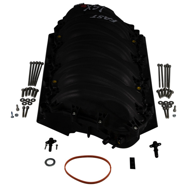 FAST LSXR 102MM Rect Port Intake Manifold - Black w/ 102MM Big Mouth Billet Throttle Body (Kit) - 146102B-KIT