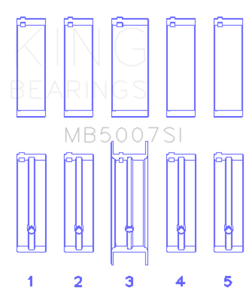 King Engine Bearings G.M.C. Saturn (Size +0.25mm) Main Bearing Set - MB5007SI0.25