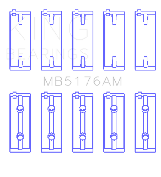 King Engine Bearings Mitsubishi 4G93 SOHC (Size 0.5) Main Bearing Set - MB5176AM0.5