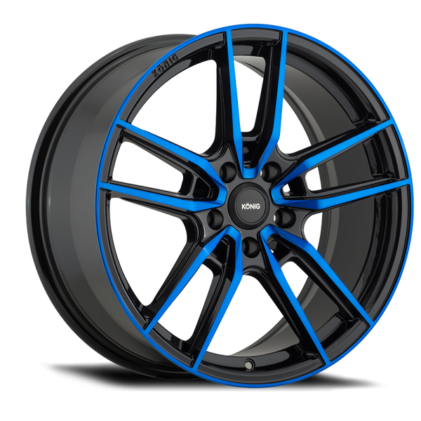 Konig Myth 16x7.5 5x114.3 ET43 Gloss Black w/ Blue Tinted Clearcoat - MY7651443F