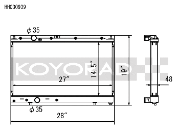 Koyo 97-00 Mitsubishi Evolution 4/5/6 Turbo (MT) Radiator *For use with 03-07 Evo Fan Shroud ONLY* - HH030939