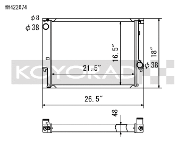 Koyo 88-99 BMW 3-Series inc. E36 M3 (MT / 6 Cyl. ONLY) Radiator - HH422674
