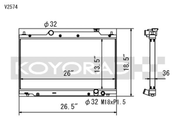 Koyo 02-05 Honda Civic Si 2.0L EP3 (MT) Radiator - V2574