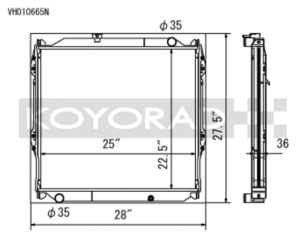 Koyo 96-02 Toyota 4Runner 2.7L / 3.4L w/ 5MT Radiator (Requires Cap PN SK-C13) - VH010665N
