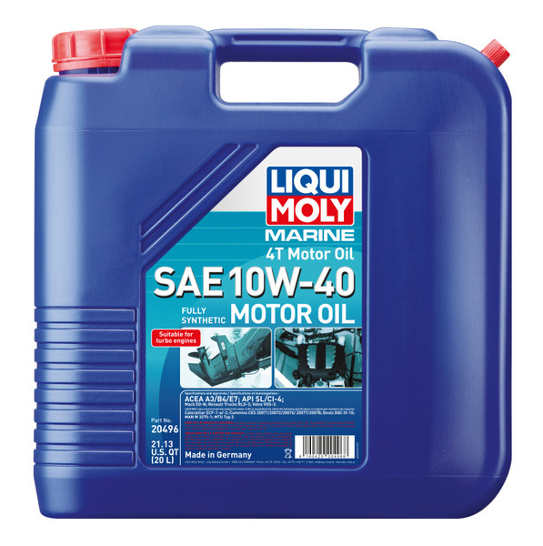 LIQUI MOLY 20L Marine 4T Motor Oil SAE 10W40 - 20496