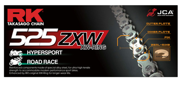 RK Chain CC525ZXW-120L XW-Ring - Chrome - CC525ZXW-120