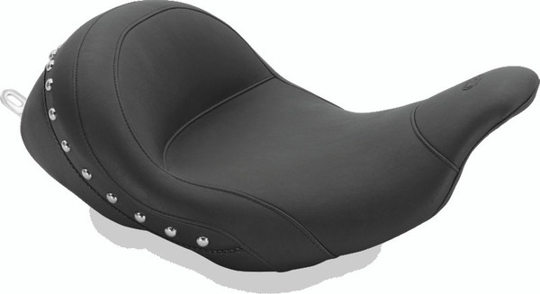 Mustang 08-21 Harley Electra Glide,Rd Glide,Rd King, Str Glide Lowdown Solo Seat w/Studs - Black - 76079