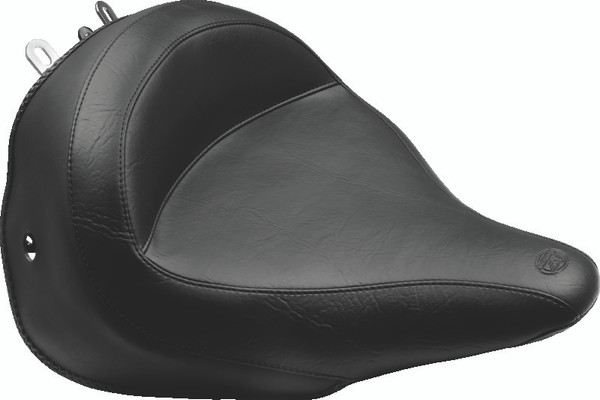 Mustang 05-17 Harley Deluxe (With Standard Rack) Harley Wide Touring Solo Seat - Black - 76232