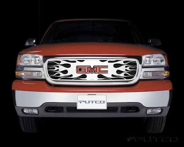 Putco 03-06 GMC Sierra LD/HD w/ Logo CutOut Flaming Inferno Stainless Steel Grille - 89138