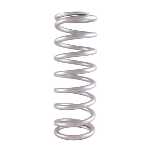QA1 3-4/5in ID Tapered High Travel Pigtail Spring - 9in Length x 550lbs/in - Silver Powder Coated - 9HTSP550