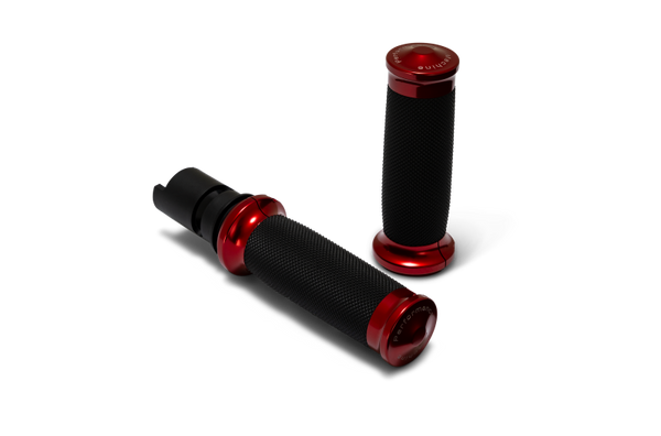 Performance Machine  24-25 Touring, 2025 Softail TBW  Contour Handle Grip Set - Red - 0063-2105M-R