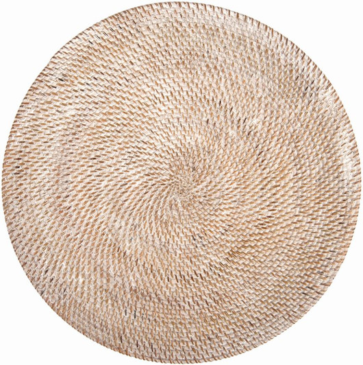 Round White Rattan Placemat