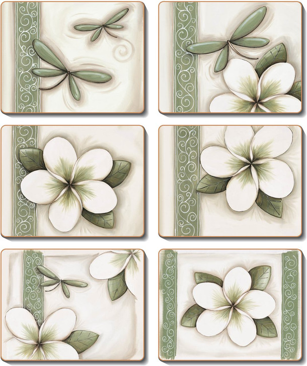 Green Frangipani Coasters