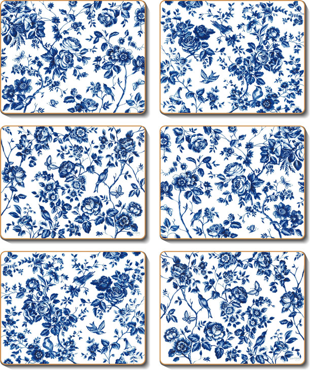 French Rose Toile Coasters