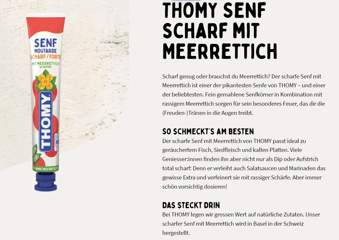 Thomy Mustard SPICY with horseradish [100g] SwissFavorites