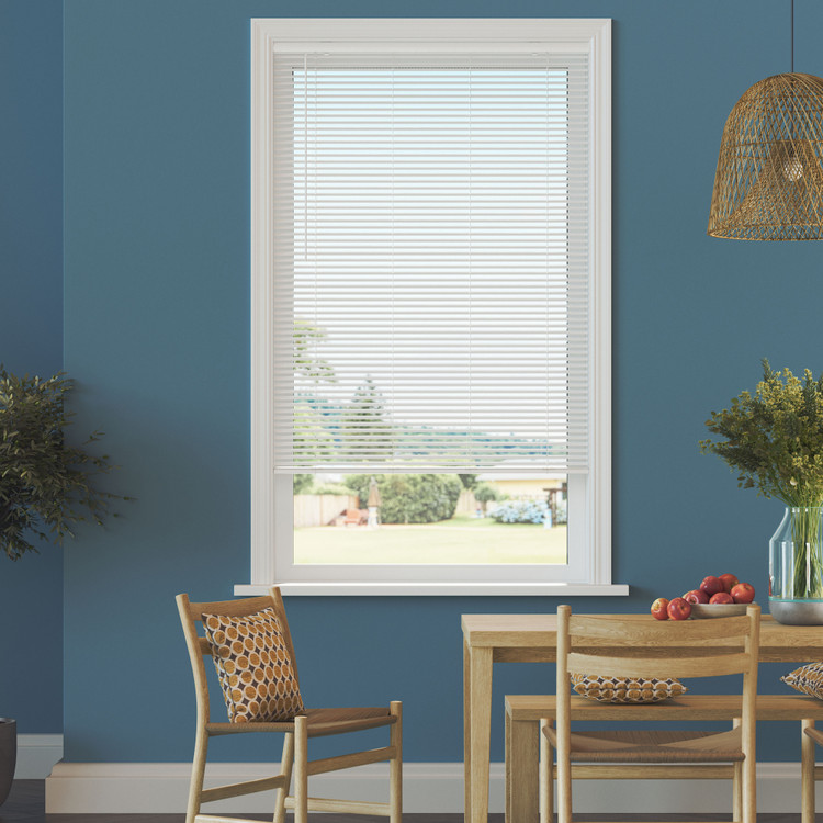 1" Vinyl Cordless RD Mini Blind Wht - 43.5 x 84