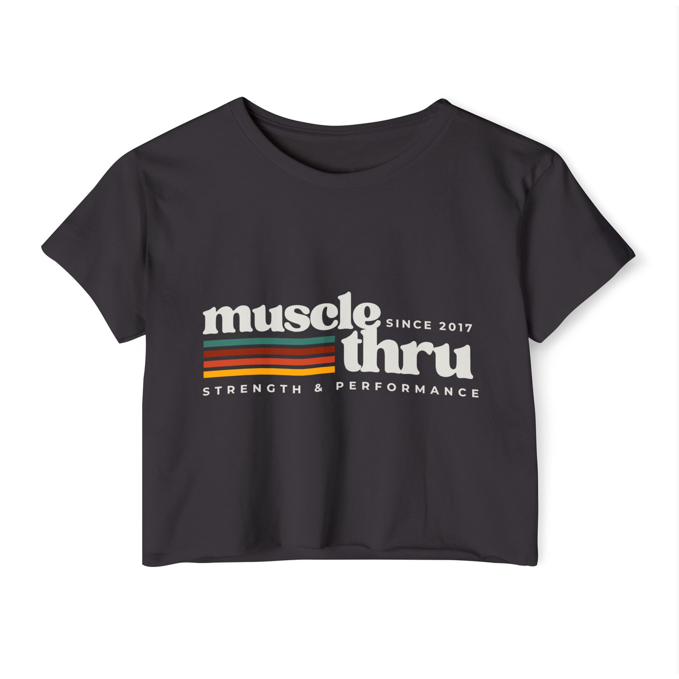 Muscle Thru Women's Festival Crop Top - Retro (wht)